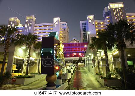Stock Photo -  Myrtle Beach, SC, South Carolina, The Grand Strand, Crown Reef Resort Conference Center, evening. Fotosearch