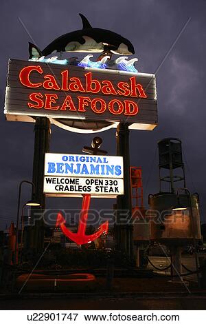 Stock Photo -  Myrtle Beach, SC, South Carolina, The Grand Strand, Calabash Seafood Restaurant, evening. Fotosearch