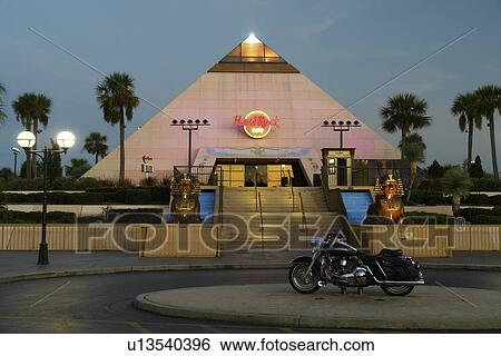 Stock Photograph -  Myrtle Beach, SC, South Carolina, The Grand Strand, Hard Rock CafT, evening. Fotosearch