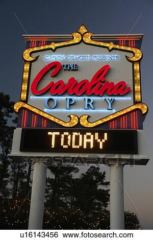 Stock Photograph -  Myrtle Beach, SC, South Carolina, The Grand Strand, The Carolina Opry, neon sign. Fotosearch