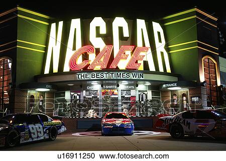 Stock Photography Of Myrtle Beach Sc South Carolina The Grand Myrtle Beach Sc South Carolina The Grand Strand Nascar Cafe Neon Lights Evening