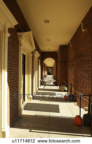 Stock Image -  Natural Bridge, VA, Virginia, Shenandoah Valley, Natural Bridge Hotel, front porch. Fotosearch