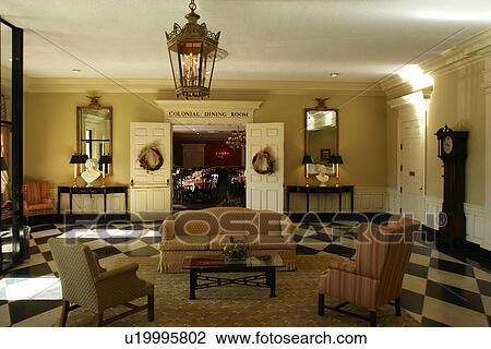 Stock Image -  Natural Bridge, VA, Virginia, Shenandoah Valley, Natural Bridge Hotel, lobby. Fotosearch