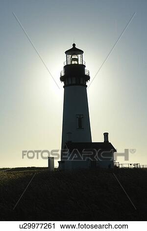 Stock Image -  Newport, OR, Oregon, Pacific Ocean, Pacific Coast Scenic Byway, Rt Route, Highway 101, Yaquina Head Outstanding Natural Area and Lighthouse. Fotosearch
