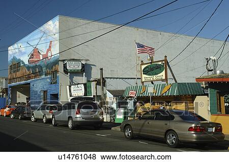 Stock Photo -  Newport, OR, Oregon, Pacific Ocean, Pacific Coast Scenic Byway, Rt Route, Highway 101, Historic Bayfront, waterfront. Fotosearch