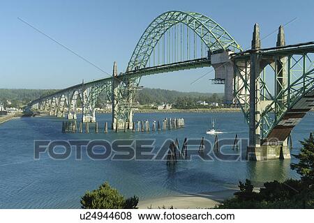 Newport, OR, Oregon, Pacific Ocean, Pacific Coast Scenic Byway, Rt Route, Highway 101, Yaquina Bay River, Yaquina Bay Bridge View Large Photo Image Stock Photo - Newport, OR, Oregon, Pacific Ocean, Pacific Coast Scenic Byway, Rt Route, Highway 101, Yaquina Bay River, Yaquina Bay Bridge. Fotosearch