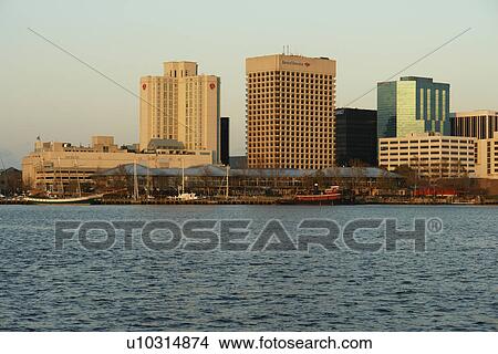 Norfolk, VA, Virginia, Hampton Roads Area, waterfront, skyline View Large Photo Image Picture - Norfolk, VA, Virginia, Hampton Roads Area, waterfront, skyline. Fotosearch
