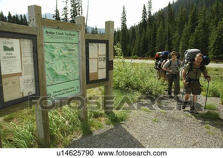 Stock Image -  North Cascades Scenic Highway, WA, Washington, Okanogan National Forest, Cascade Range, SR 20, Pacific Crest Trail, PCT, hiking. Fotosearch