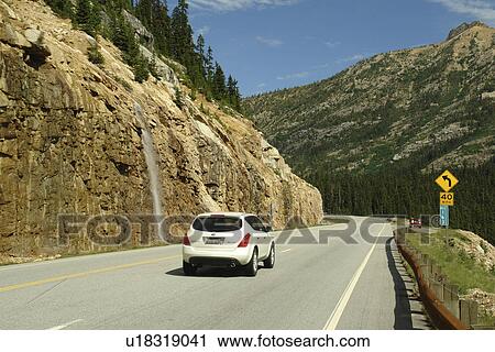Stock Image -  North Cascades Scenic Highway, WA, Washington, Okanogan National Forest, Cascade Range, SR 20. Fotosearch