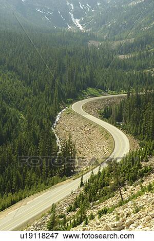 Stock Photo -  North Cascades Scenic Highway, WA, Washington, Okanogan National Forest, Cascade Range, SR 20. Fotosearch