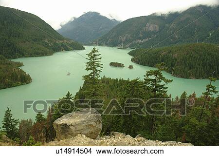 North Cascades, WA, Washington, Okanogan National Forest, Ross Lake National Recreation Area, National Park Service Complex, Diablo Lake, overlook View Large Photo Image Picture - North Cascades, WA, Washington, Okanogan National Forest, Ross Lake National Recreation Area, National Park Service Complex, Diablo Lake, overlook. Fotosearch