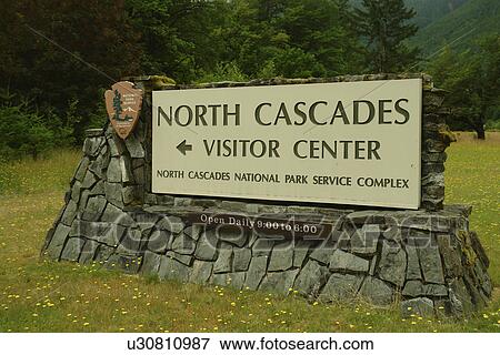 North Cascades, WA, Washington, Okanogan National Forest, Ross Lake National Recreation Area, North Cascades National Park Service Complex, Visitor Center, entrance sign View Large Photo Image Stock Photo - North Cascades, WA, Washington, Okanogan National Forest, Ross Lake National Recreation Area, North Cascades National Park Service Complex, Visitor Center, entrance sign. Fotosearch