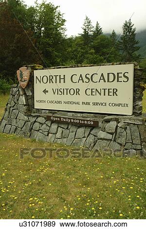 North Cascades, WA, Washington, Okanogan National Forest, Ross Lake National Recreation Area, North Cascades National Park Service Complex, Visitor Center, entrance sign View Large Photo Image Stock Photo - North Cascades, WA, Washington, Okanogan National Forest, Ross Lake National Recreation Area, North Cascades National Park Service Complex, Visitor Center, entrance sign. Fotosearch