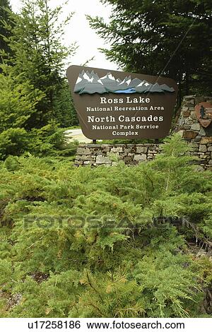 Stock Photograph -  North Cascades, WA, Washington, Okanogan National Forest, Ross Lake National Recreation Area, National Park Service Complex. Fotosearch