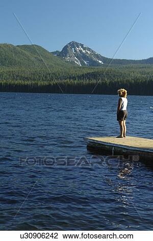 Stock Image -  O'Dell, OR, Oregon, Willamette National Forest, Diamond Peak, North Cascades, O'Dell Lake. Fotosearch
