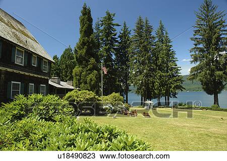 Olympic National Park, WA, Washington, Pacific Ocean, Olympic Peninsula, Lake Quinault, Lake Quinault Lodge View Large Photo Image Stock Image - Olympic National Park, WA, Washington, Pacific Ocean, Olympic Peninsula, Lake Quinault, Lake Quinault Lodge. Fotosearch