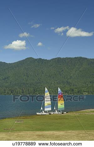 Stock Photo -  Olympic National Park, WA, Washington, Pacific Ocean, Olympic Peninsula, Lake Quinault, Lake Quinault Lodge. Fotosearch