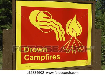OR, Oregon, Deschutes National Forest, Drown Campfires, Forest Fire Danger, sign View Large Photo Image Stock Image - OR, Oregon, Deschutes National Forest, Drown Campfires, Forest Fire Danger, sign. Fotosearch