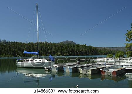 OR, Oregon, Deschutes National Forest, Sisters District, Resort at Suttle Lake, Cascade Range, boats, marina View Large Photo Image Stock Photo - OR, Oregon, Deschutes National Forest, Sisters District, Resort at Suttle Lake, Cascade Range, boats, marina. Fotosearch