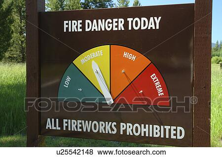 OR, Oregon, Deschutes National Forest, Forest Fire Danger sign, All Fireworks Prohibited View Large Photo Image Stock Photo - OR, Oregon, Deschutes National Forest, Forest Fire Danger sign, All Fireworks Prohibited. Fotosearch