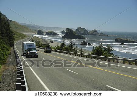 OR, Oregon, Pacific Ocean, Pacific Coast Scenic Byway, Rt Route, Highway 101, Cape Sebastian State Scenic Corridor, Viewpoint View Large Photo Image Stock Photo -  OR, Oregon, Pacific Ocean, Pacific Coast Scenic Byway, Rt Route, Highway 101, Cape Sebastian State Scenic Corridor, Viewpoint. Fotosearch