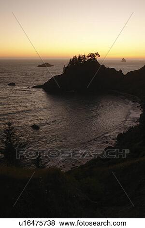OR, Oregon, Pacific Ocean, Pacific Coast Scenic Byway, Rt Route, Highway 101, Samuel H. Boardman Scenic Corridor, Sea Stacks, sunset View Large Photo Image Stock Photo - OR, Oregon, Pacific Ocean, Pacific Coast Scenic Byway, Rt Route, Highway 101, Samuel H. Boardman Scenic Corridor, Sea Stacks, sunset. Fotosearch