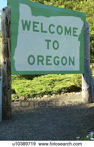 OR, Oregon, Welcome to Oregon, border, road sign View Large Photo Image Stock Photo - OR, Oregon, Welcome to Oregon, border, road sign. Fotosearch