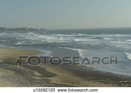Stock Image -  Otter Rock, OR, Oregon, Pacific Ocean, Pacific Coast Scenic Byway, Rt Route, Highway 101, Oregon Beach from Cape Foul Weather. Fotosearch