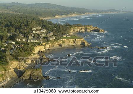 Otter Rock, OR, Oregon, Pacific Ocean, Pacific Coast Scenic Byway, Rt Route, Highway 101, Oregon Beach from Cape Foul Weather View Large Photo Image Stock Photo - Otter Rock, OR, Oregon, Pacific Ocean, Pacific Coast Scenic Byway, Rt Route, Highway 101, Oregon Beach from Cape Foul Weather. Fotosearch