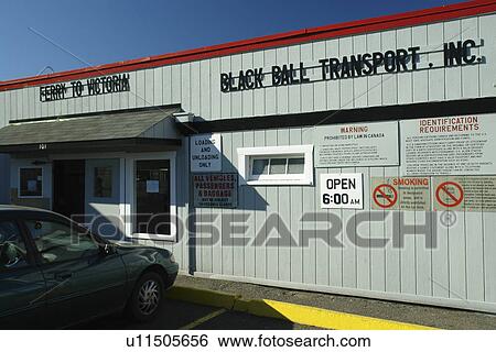 Stock Photograph -  Port Angeles, WA, Washington, Olympic Peninsula, Strait of Juan de Fuco, Ferry to Victoria, Black Ball Transport Company. Fotosearch
