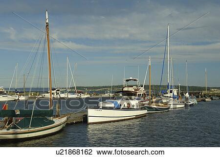 Stock Image -  Port Townsend, WA, Washington, Olympic Peninsula, Pacific Ocean, Puget Sound, Historic Victorian Seaport, marina. Fotosearch
