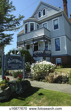 Stock Image -  Port Townsend, WA, Washington, Puget Sound, Olympic Peninsula, The James House, Victorian Inn. Fotosearch