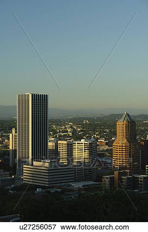 Stock Photo -  Portland, OR, Oregon, downtown, skyline. Fotosearch