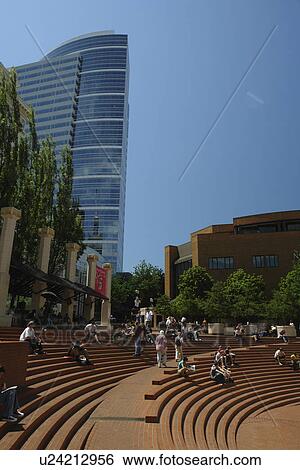Portland, OR, Oregon, downtown, Pioneer Courthouse Square View Large Photo Image Stock Photograph - Portland, OR, Oregon, downtown, Pioneer Courthouse Square. Fotosearch