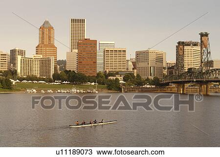 Portland, OR, Oregon, Willamette River, Hawthorne Lift Bridge, downtown, skyline, rowing teams, scull View Large Photo Image Stock Image - Portland, OR, Oregon, Willamette River, Hawthorne Lift Bridge, downtown, skyline, rowing teams, scull. Fotosearch