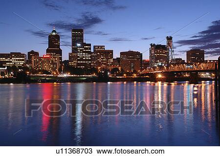 Portland, OR, Oregon, Willamette River, Hawthorne Lift Bridge, downtown, skyline, evening View Large Photo Image Stock Image - Portland, OR, Oregon, Willamette River, Hawthorne Lift Bridge, downtown, skyline, evening. Fotosearch