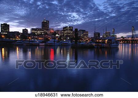 Portland, OR, Oregon, Willamette River, downtown, skyline, Riverplace Marina, evening View Large Photo Image Stock Image - Portland, OR, Oregon, Willamette River, downtown, skyline, Riverplace Marina, evening. Fotosearch