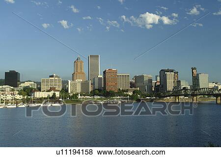 Portland, OR, Oregon, Willamette River, Hawthorne Lift Bridge, downtown, skyline View Large Photo Image Stock Photo - Portland, OR, Oregon, Willamette River, Hawthorne Lift Bridge, downtown, skyline. Fotosearch
