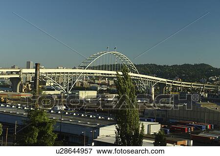 Portland, OR, Oregon, Willamette River, Fremont Bridge, I-405, double-deck bridge View Large Photo Image Stock Photo - Portland, OR, Oregon, Willamette River, Fremont Bridge, I-405, double-deck bridge. Fotosearch