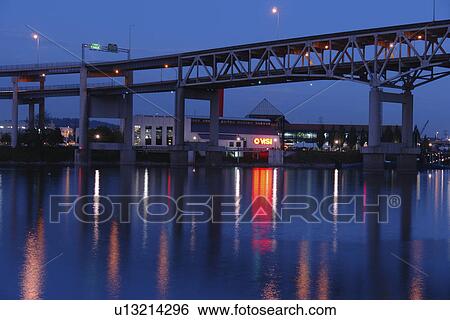 Portland, OR, Oregon, Willamette River, Fremont Bridge, I-405, double-deck bridge, evening View Large Photo Image Stock Photograph - Portland, OR, Oregon, Willamette River, Fremont Bridge, I-405, double-deck bridge, evening. Fotosearch