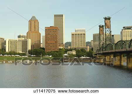 Portland, OR, Oregon, Willamette River, Hawthorne Lift Bridge, downtown, skyline View Large Photo Image Stock Photography - Portland, OR, Oregon, Willamette River, Hawthorne Lift Bridge, downtown, skyline. Fotosearch