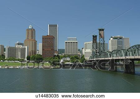 Portland, OR, Oregon, Willamette River, Hawthorne Lift Bridge, downtown, skyline View Large Photo Image Stock Photography - Portland, OR, Oregon, Willamette River, Hawthorne Lift Bridge, downtown, skyline. Fotosearch