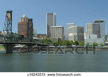 Portland, OR, Oregon, Willamette River, Hawthorne Lift Bridge, downtown, skyline View Large Photo Image Stock Photography - Portland, OR, Oregon, Willamette River, Hawthorne Lift Bridge, downtown, skyline. Fotosearch