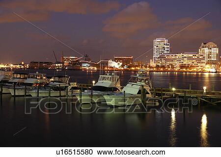 Portsmouth, Norfolk, VA, Virginia, Hampton Roads Area, marina, skyline, evening View Large Photo Image Stock Image - Portsmouth, Norfolk, VA, Virginia, Hampton Roads Area, marina, skyline, evening. Fotosearch