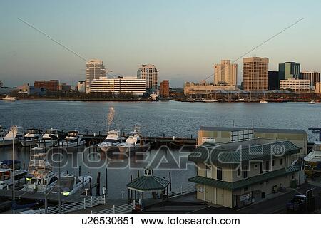 Portsmouth, Norfolk, VA, Virginia, Hampton Roads Area, marina, skyline, sunset View Large Photo Image Stock Image -  Portsmouth, Norfolk, VA, Virginia, Hampton Roads Area, marina, skyline, sunset. Fotosearch