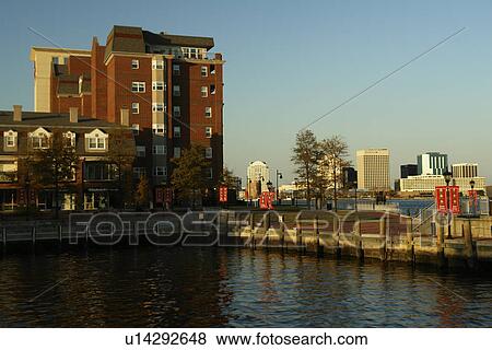 Stock Photo -  Portsmouth, VA, Virginia, Hampton Roads Area, waterfront. Fotosearch