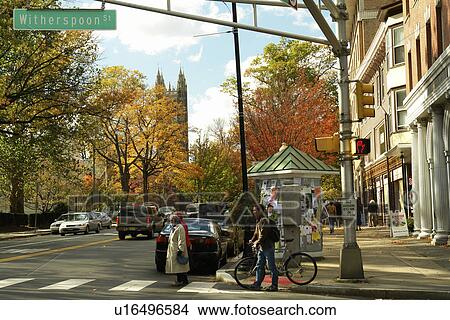 Picture -  Princeton, NJ, New Jersey, Nassau Street, Downtown. Fotosearch