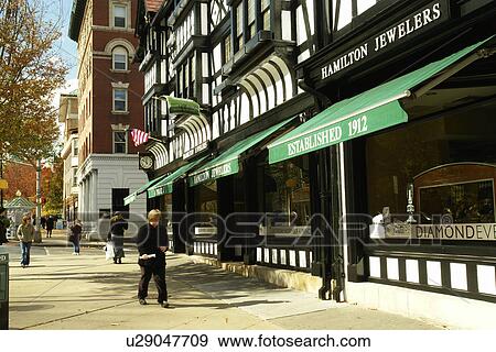 Stock Photo -  Princeton, NJ, New Jersey, Nassau Street, Downtown. Fotosearch