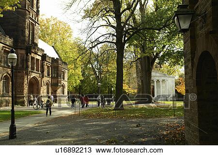 Stock Image -  Princeton, NJ, New Jersey, Princeton University, East Pyne Hall, autumn. Fotosearch