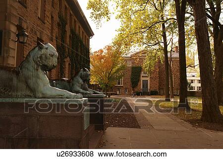 Princeton, NJ, New Jersey, Princeton University, Nassau Hall, Lion Statues, autumn View Large Photo Image Stock Photo - Princeton, NJ, New Jersey, Princeton University, Nassau Hall, Lion Statues, autumn. Fotosearch